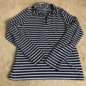 Aerie super soft stripe quarter zip long sleeve tee